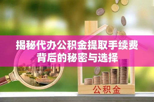 和硕揭秘代办公积金提取手续费背后的秘密与选择