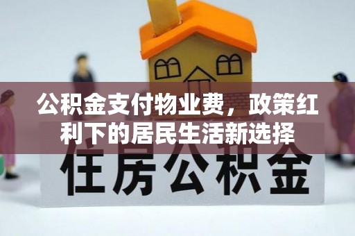 和硕公积金支付物业费，政策红利下的居民生活新选择